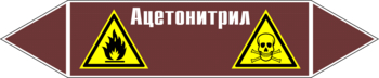 Маркировка трубопровода "ацетонитрил" (пленка, 126х26 мм) - Маркировка трубопроводов - Маркировки трубопроводов "ЖИДКОСТЬ" - Магазин охраны труда и техники безопасности stroiplakat.ru